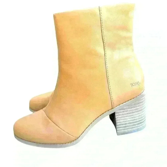 Women's TOMS® Evelyn Zip Boots Size 9.5 Low Calf   Zip Boot in Tan NWOB - Picture 3 of 10